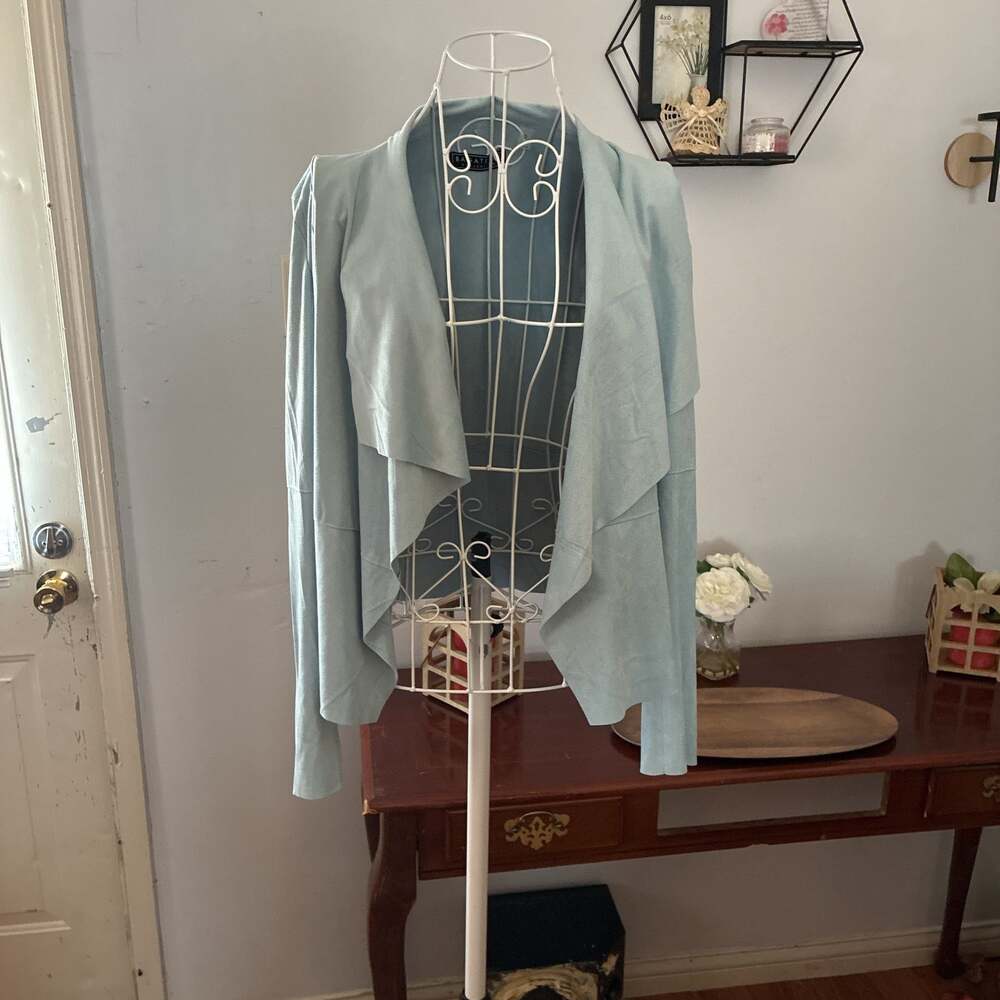 Bagatelle Collection Women's Faux-Suede Drape-Front Cardigan Jacket